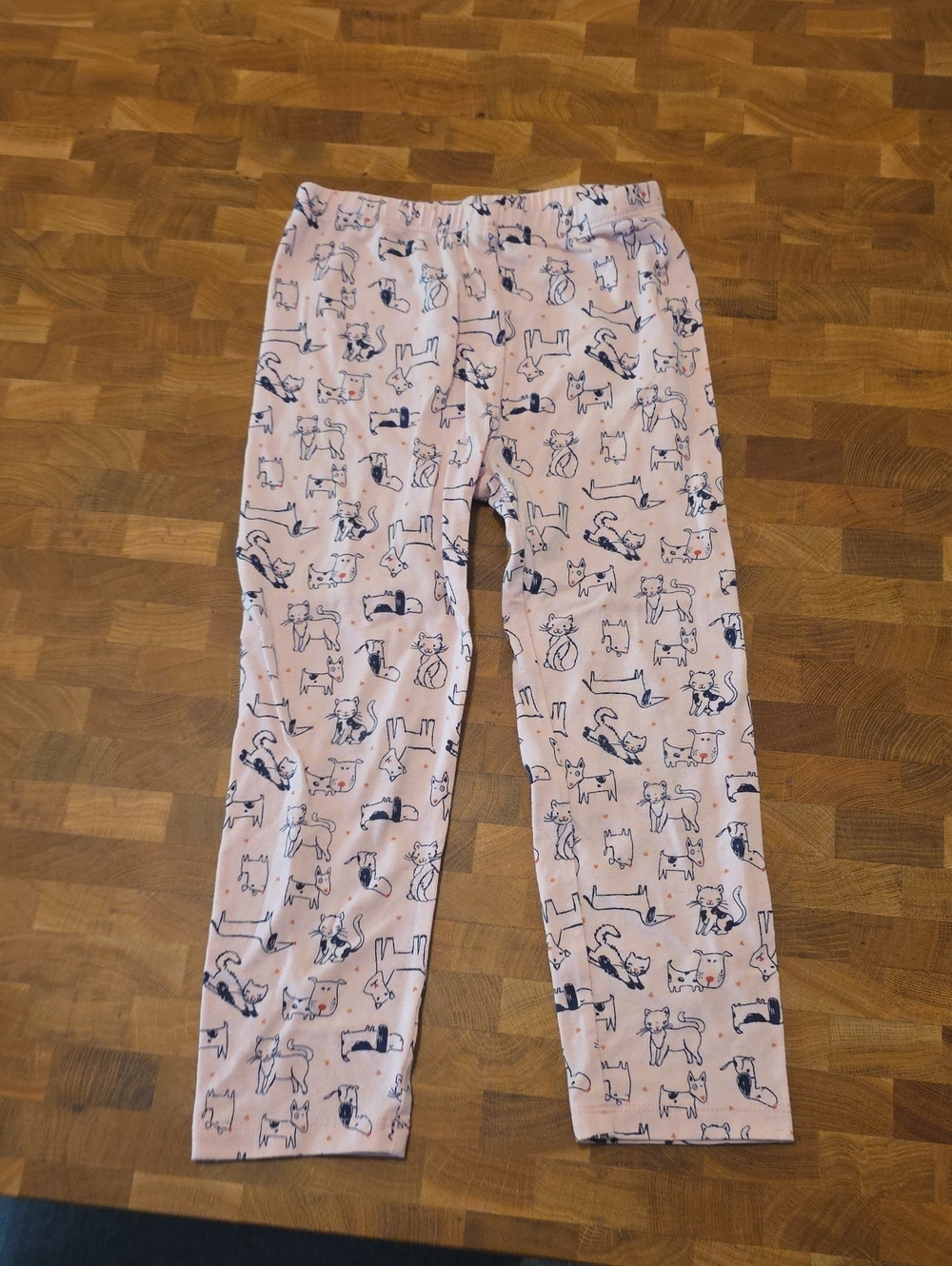 10/$10 Pink Pajama Bottoms with Navy Cat Dog Print